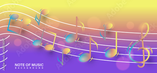 Shiny and beautiful note music design background template vector