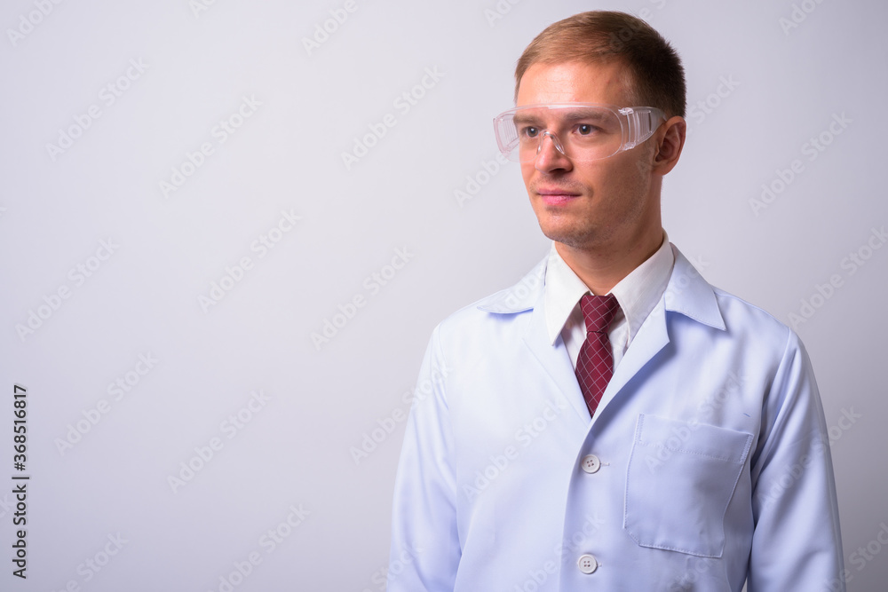 Portrait of handsome man doctor as scientist Portrait of handsome man doctor as scientist