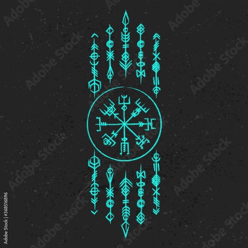 Dark runic green symbols dreamer set