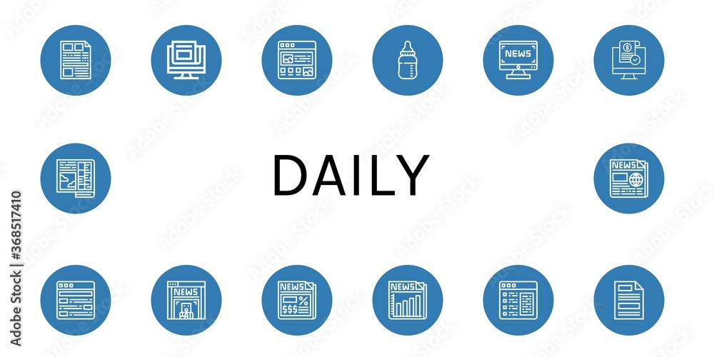 daily simple icons set daily simple icons set