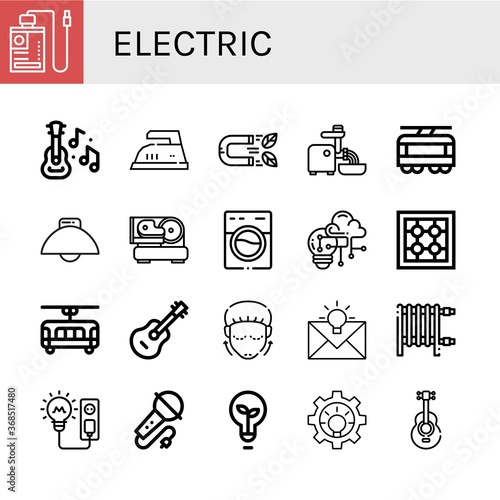 Set of electric icons