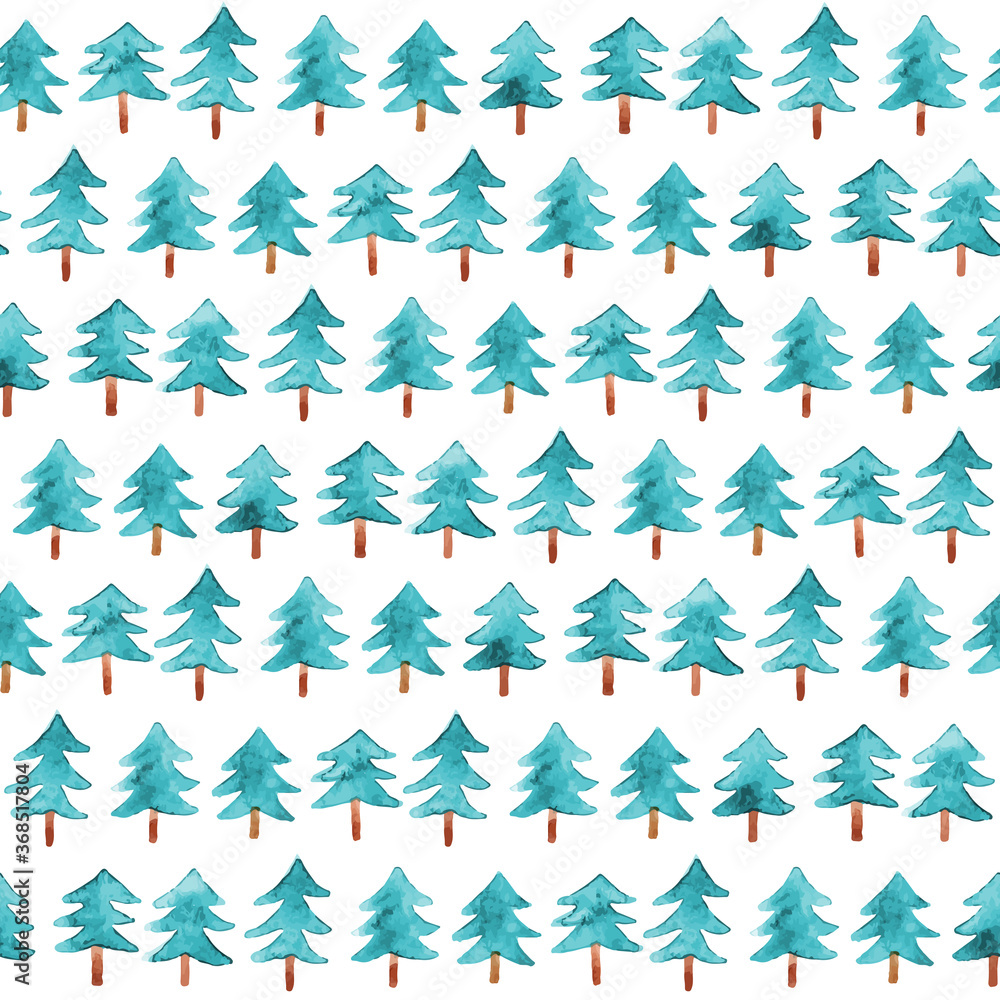 Watercolor Christmas trees. Seamless pattern Watercolor Christmas trees. Seamless pattern