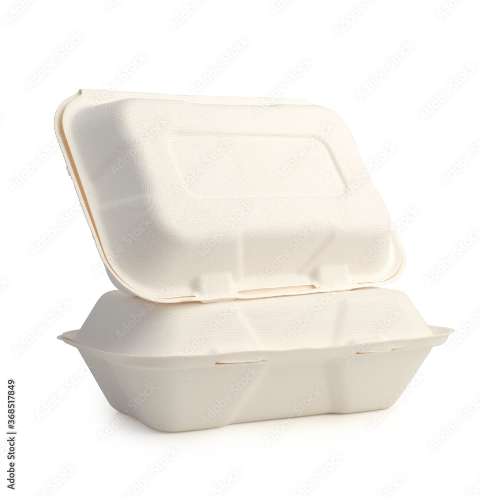 Paper foam boxes on white background. Paper foam boxes on white background.