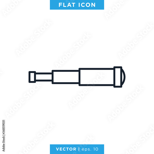 Telescope Icon Vector Design Template.