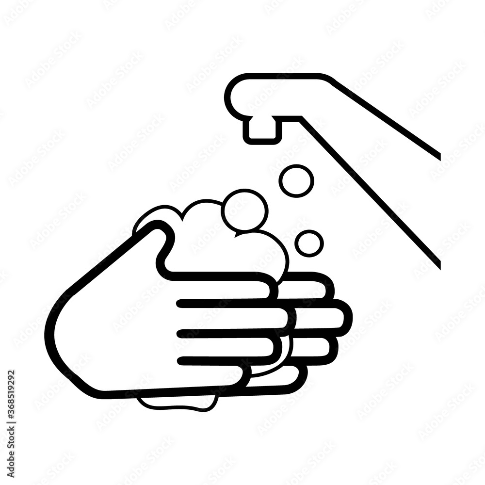 Wash your hands or safe hand washing vector symbol. Wash your hands or safe hand washing vector symbol.