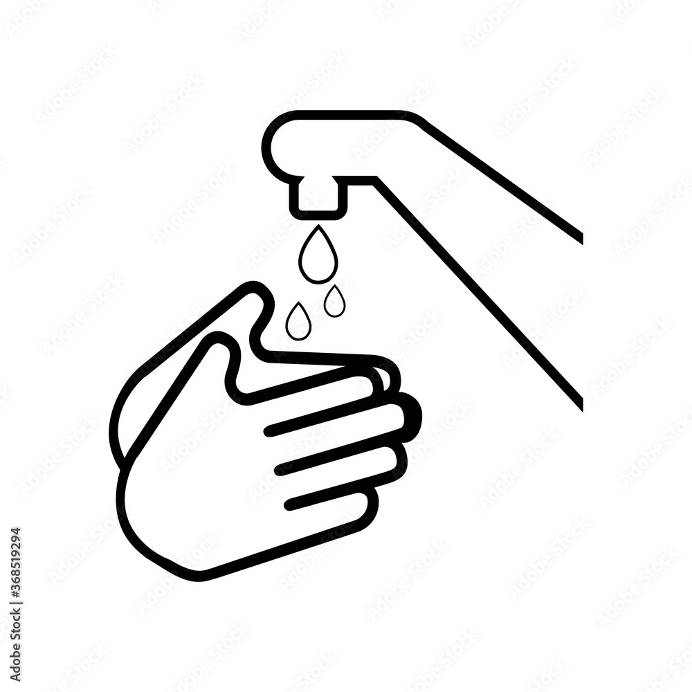 Wash your hands or safe hand washing vector symbol.