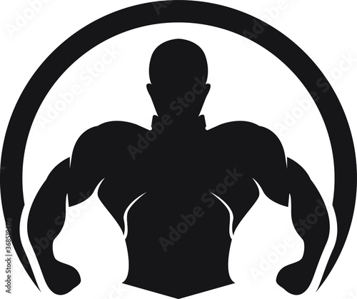 Muscular bodybuilder, Gym, sport, bodybuilding logo