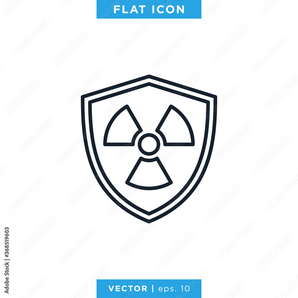 Radioactive Protection Icon Vector Logo Design Template. Radioactive Protection Icon Vector Logo Design Template.