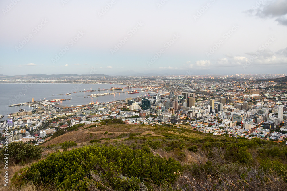 Cape Town Cityscape as seen from Table Mountain top, Western Cape, South Africa Cape Town Cityscape as seen from Table Mountain top, Western Cape, South Africa
