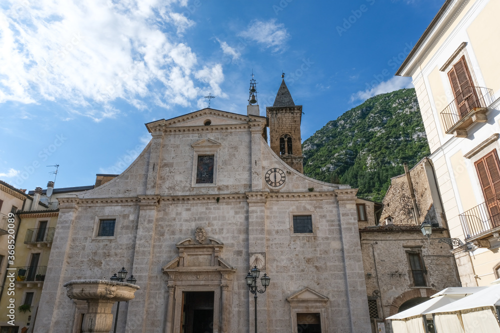 chuiesa in the medieval town of pacentro in abruzzo italy