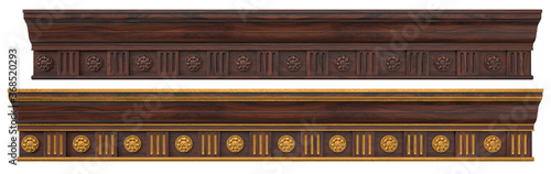 Photos Classic wooden cornice with patina veneers
