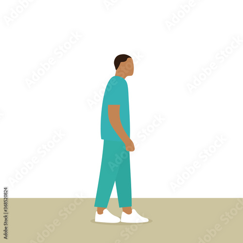 Male nurse in a suit on a white background