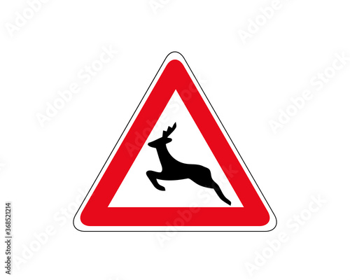 Traffic signs deer crossing. Beware deer crossing warning traffic signs.