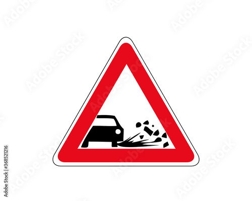 Ejection of gravel icon. Flat illustration of ejection of gravel vector icon for web.
