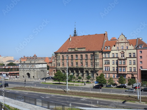 View of the famous buildings and structures of Gdańsk - the Amber Museum and others