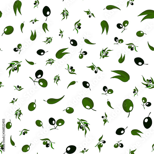 Seamless pattern with olive branches