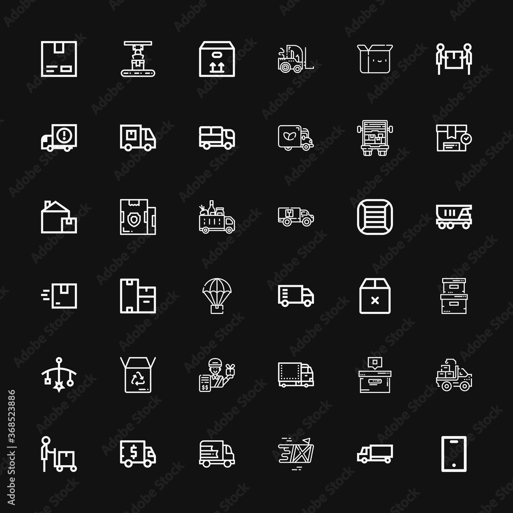 Editable 36 deliver icons for web and mobile