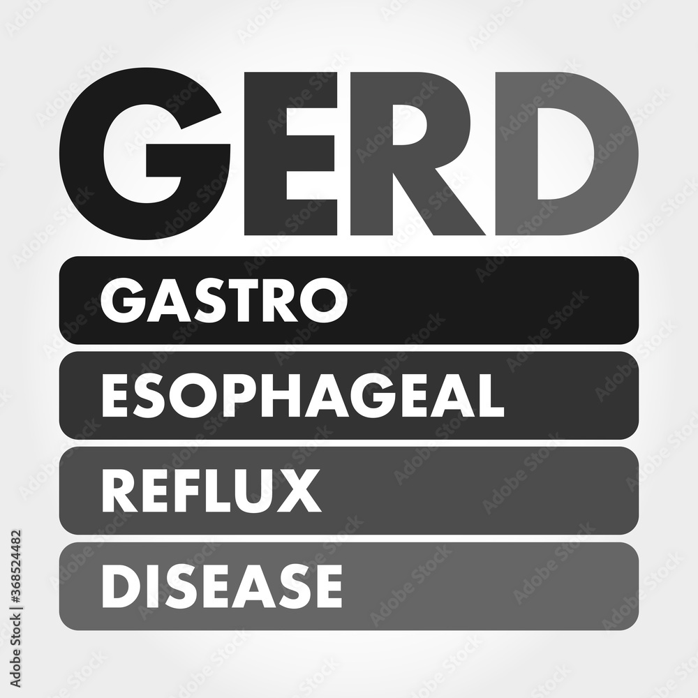 GERD - Gastroesophageal Reflux Disease acronym, medical concept background