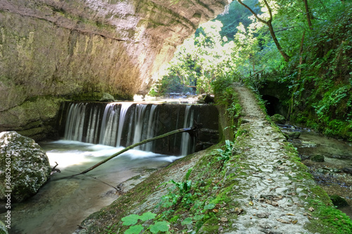 orfento river falls inside the majella mountain complex in abruzzo italy photo