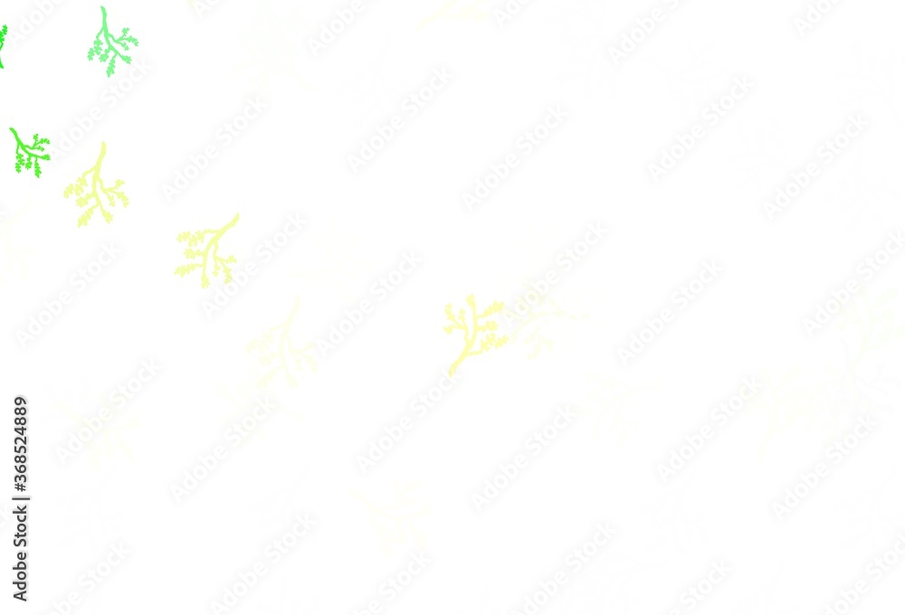 Light Green, Yellow vector abstract pattern with sakura. Light Green, Yellow vector abstract pattern with sakura.