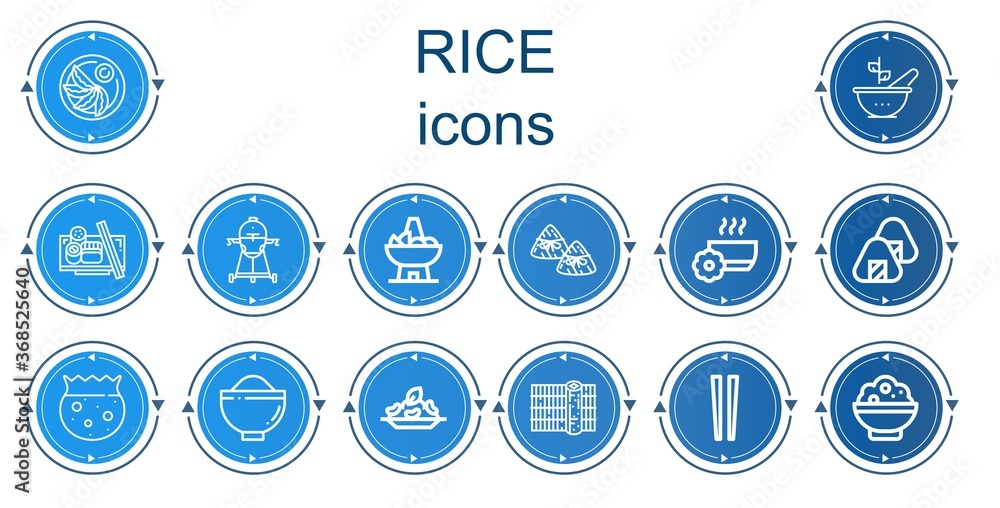 Editable 14 rice icons for web and mobile Editable 14 rice icons for web and mobile