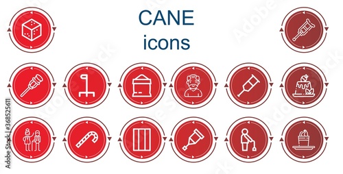 Editable 14 cane icons for web and mobile