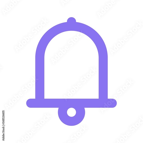 Bell icon in flat style isolated on white background. Notification, alarm symbol.