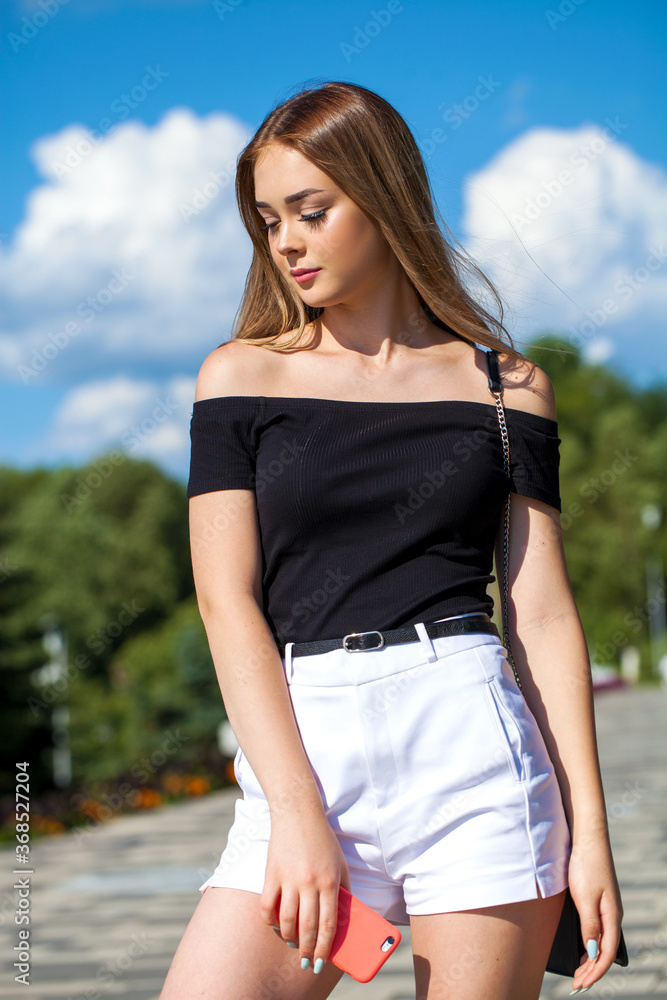 Close up portrait of a young beautiful girl in summer park Close up portrait of a young beautiful girl in summer park