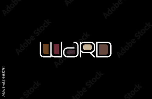 Ward Name Art in a Unique Contemporary Design in Java Brown Colors