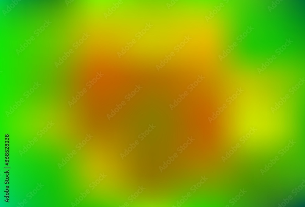 Light Green, Yellow vector blurred shine abstract template.