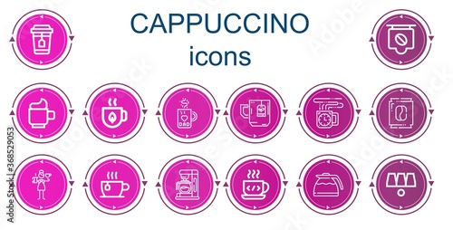 Editable 14 cappuccino icons for web and mobile