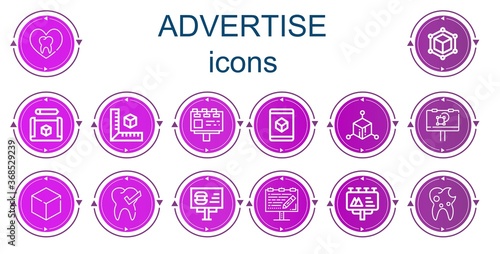 Editable 14 advertise icons for web and mobile