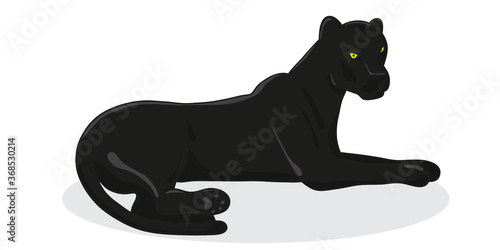 black Panther - vector illustration in cartoon style
