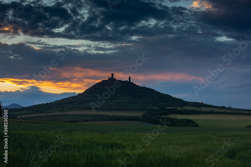 Hazmburk Hazmburk old castle in czech republic with sun set