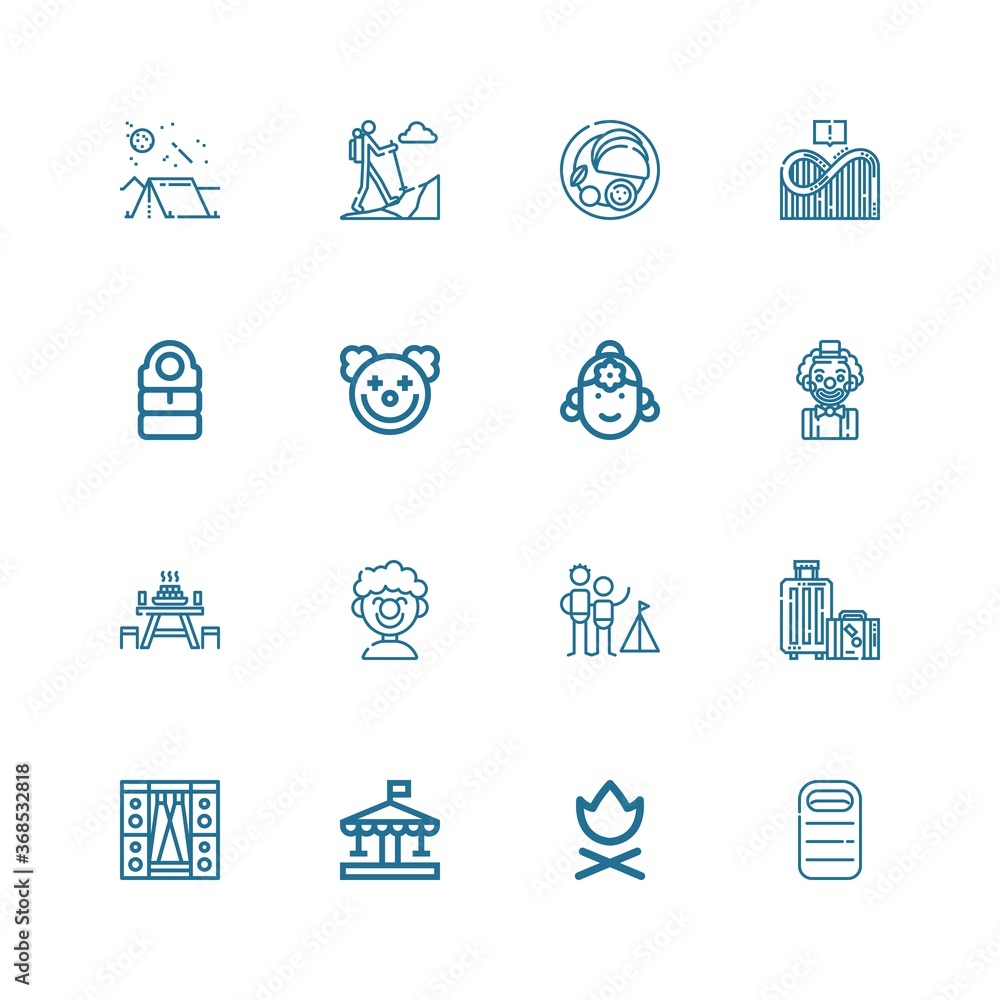 Editable 16 tent icons for web and mobile