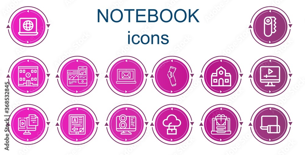 Editable 14 notebook icons for web and mobile Editable 14 notebook icons for web and mobile