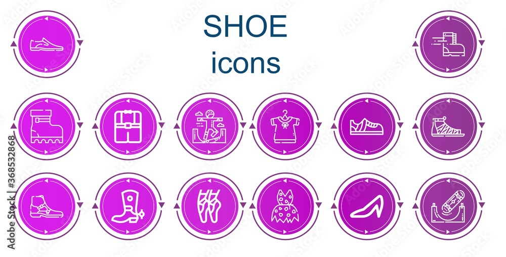 Editable 14 shoe icons for web and mobile Editable 14 shoe icons for web and mobile