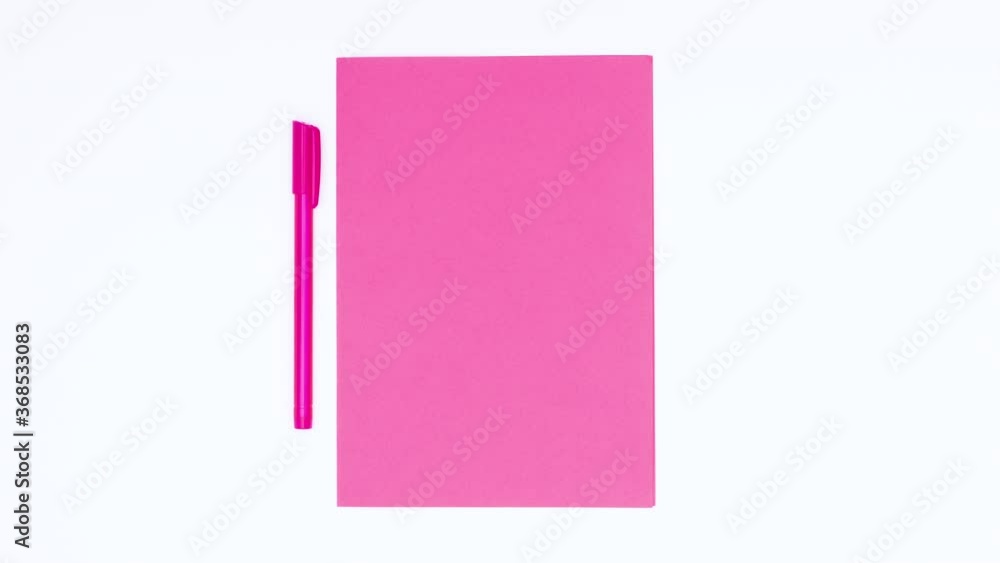 Paper and pencil changing and changing colors. Stop motion Paper and pencil changing and changing colors. Stop motion