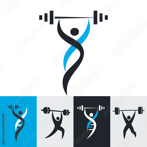 Logos design, icons, signs for healthy life, fitness and holistic health, optimizing health. Vector illustration.