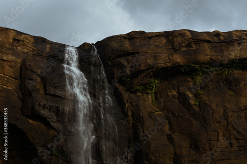 Narrow waterfall in the mountain