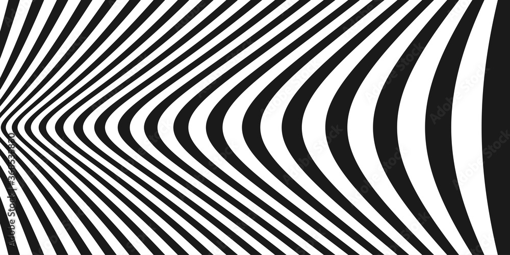 Obraz premium Abstract diagonal background of black and white repeat straight stripe line wavy design