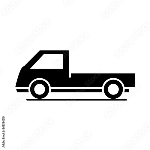 car mini truck model transport vehicle silhouette style icon design