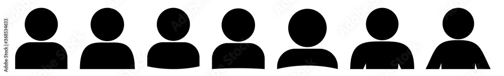 User Icon Black | Avatar Illustration | Client Symbol | Member Profile Logo | Login Head Sign | Isolated | Variations User Icon Black | Avatar Illustration | Client Symbol | Member Profile Logo | Login Head Sign | Isolated | Variations