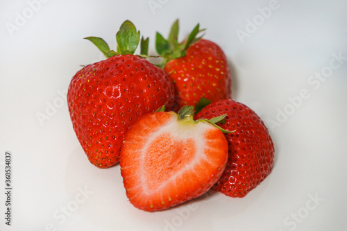 Strawberries on a white background