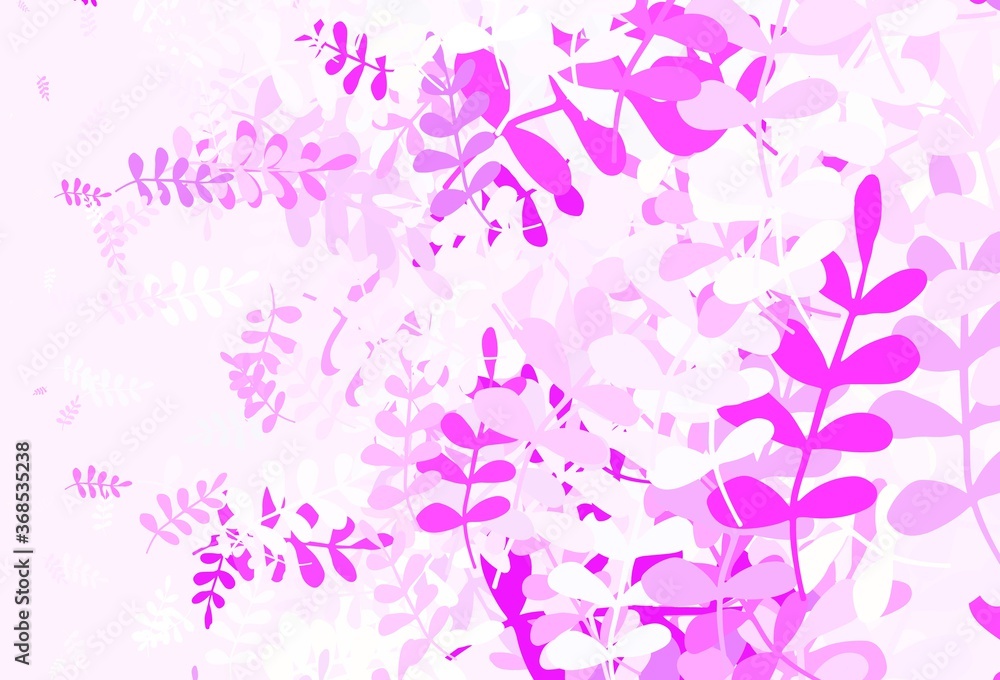 Light Purple vector doodle backdrop with leaves. Light Purple vector doodle backdrop with leaves.