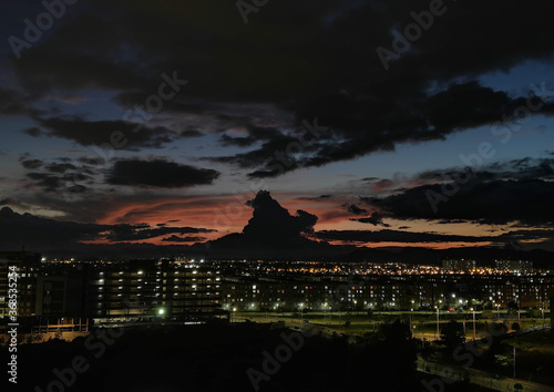 Sunset in Bogota city