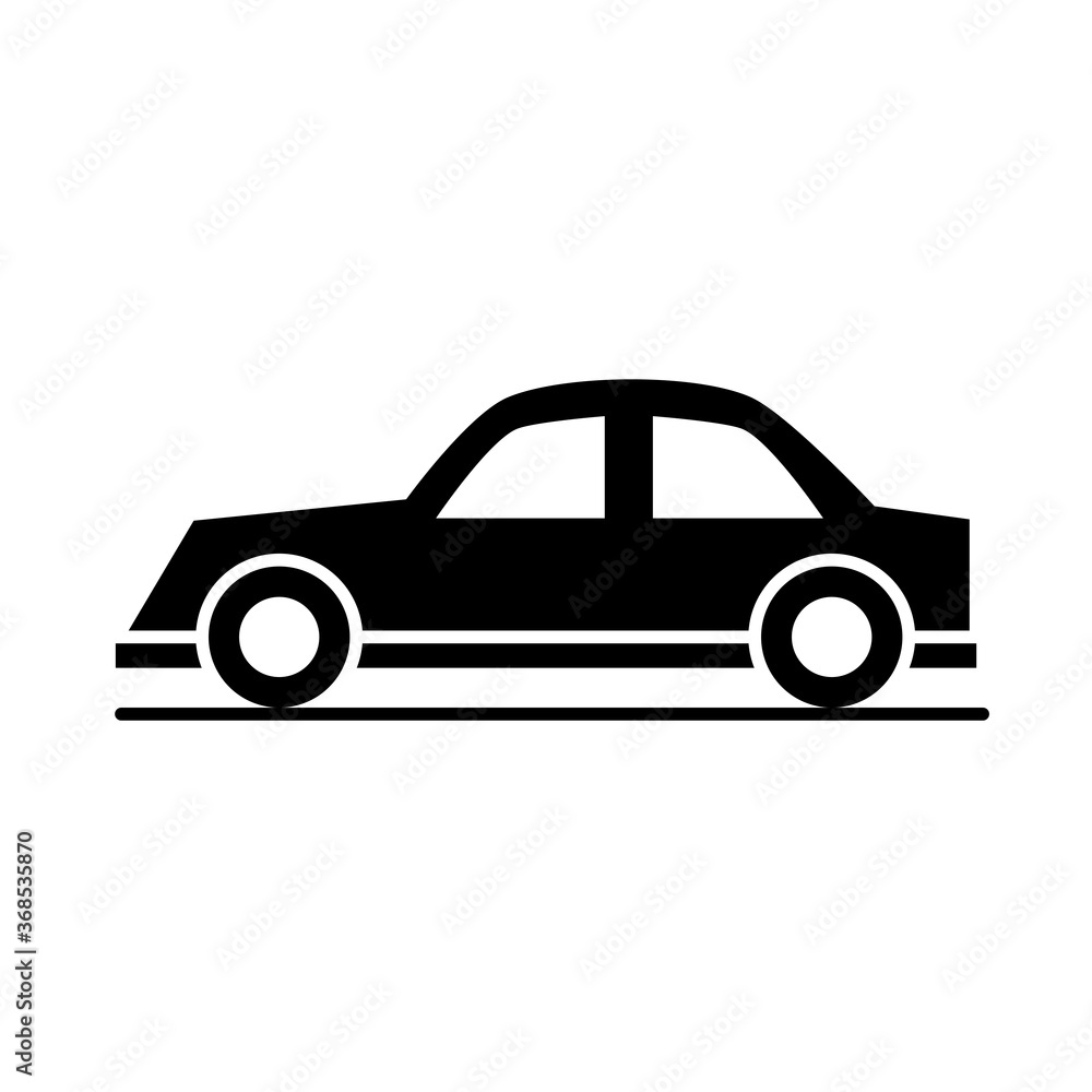 sedan car model transport vehicle silhouette style icon design