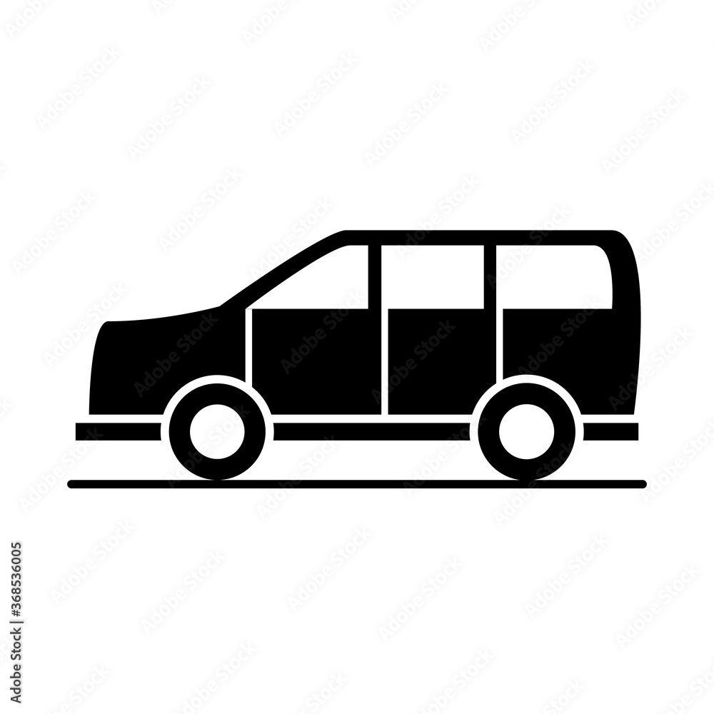 car suv transport vehicle silhouette style icon design