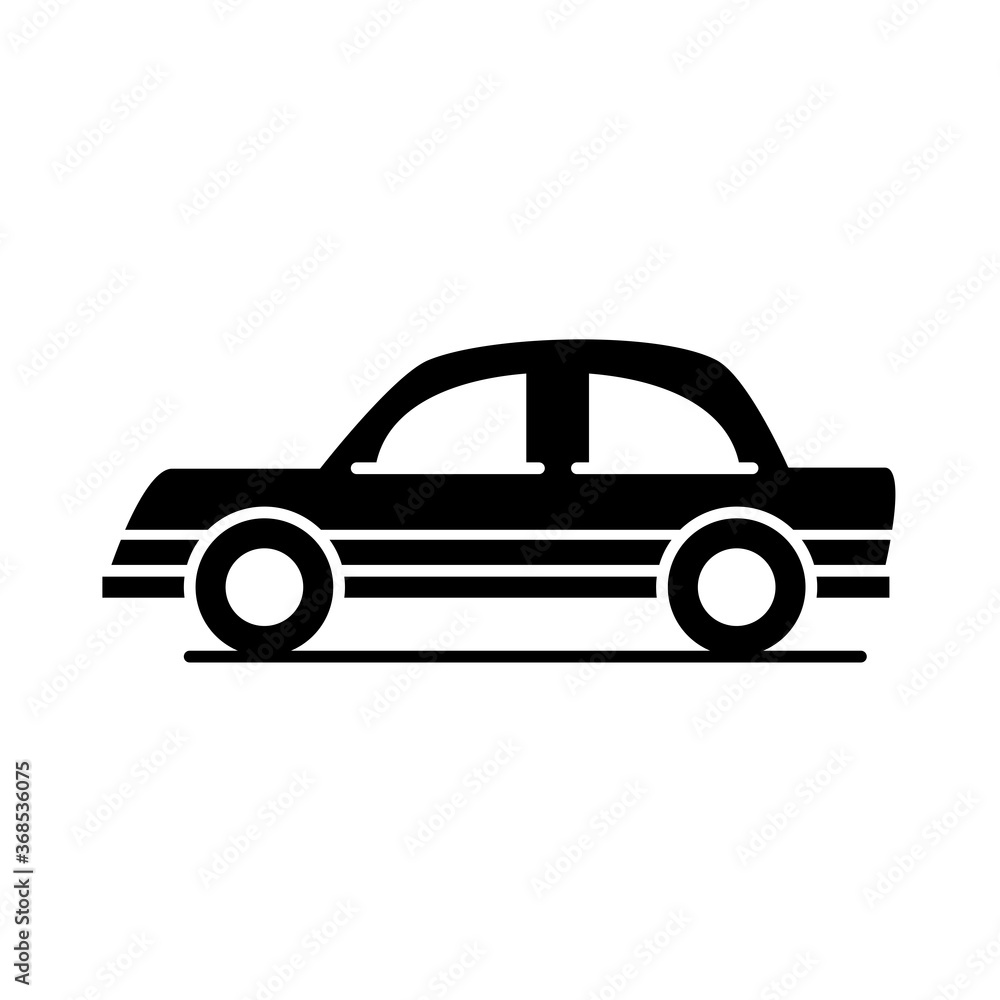Fototapeta premium car classic retro model transport vehicle silhouette style icon design