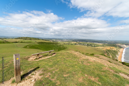 View from the summit of Thorncombe Beacon on the Jurassic coast in Dorset photo